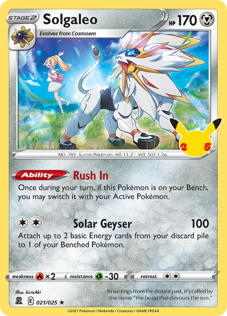 Solgaleo - 21/25 - Holo Rare - Celebrations