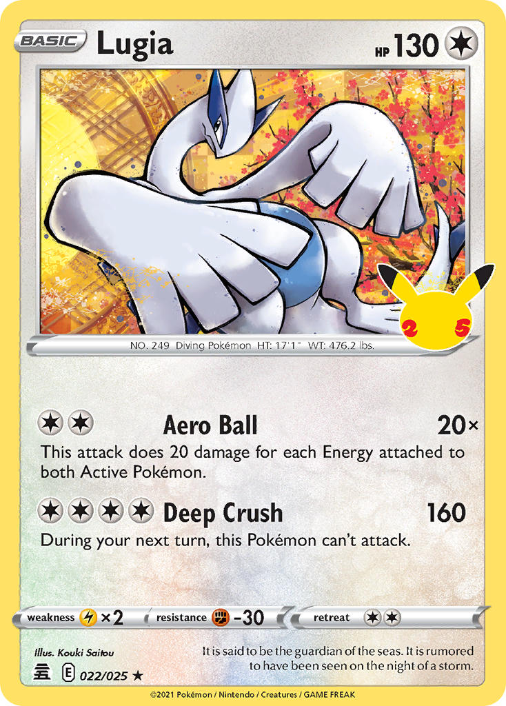 Lugia - 22/25 - Holo Rare - Celebrations