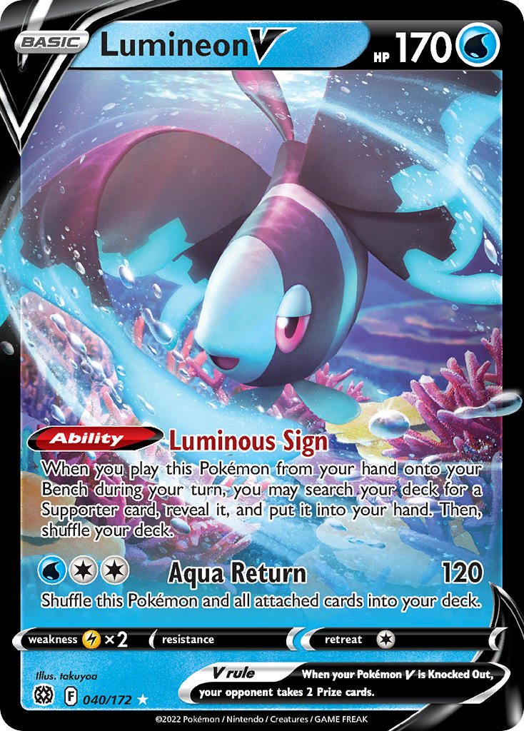 Lumineon V   040/172   V Rare   Brilliant Stars